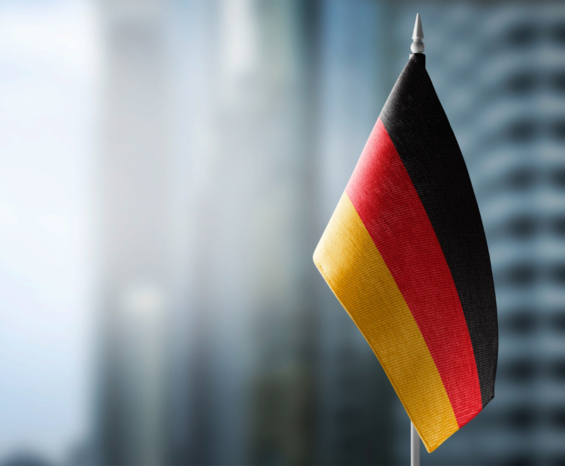 Small Flag Germany Blurred City