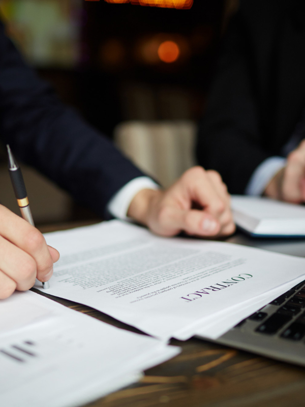 Businessman Reading Contract Closeup